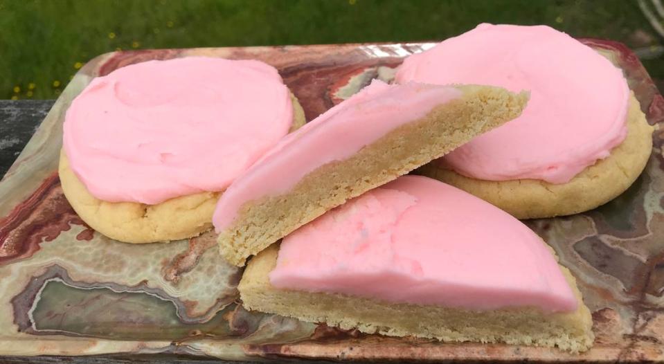 Classic Pink Sugar cookies are among the Crumbl Cookies varieties on the menu at the chain’s new Paso Robles store, which opens Friday, March 31, 2023.