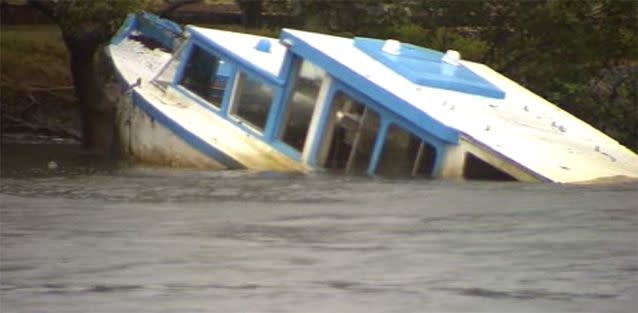 Flooding caused destruction for boats along the NSW coast. Photo: 7News