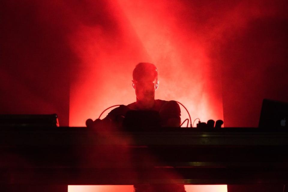 Dj with red lights