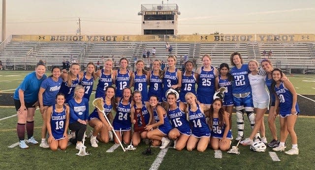 The Canterbury School's girls lacrosse team defeated Bishop Verot 10-7 to win the District 1A-11 championship on Wednesday, April 17, 2024 at Vikings Stadium.