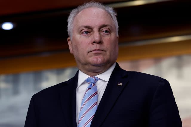 <p>Anna Moneymaker/Getty</p> Rep. Steve Scalise during a news conference in the U.S. Capitol Building on June 14, 2022 in Washington, DC.