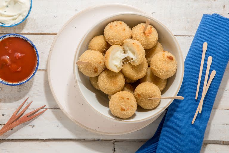 Los bites de papa y queso, uno de los infalibles de Frizata para el momento del picoteo.