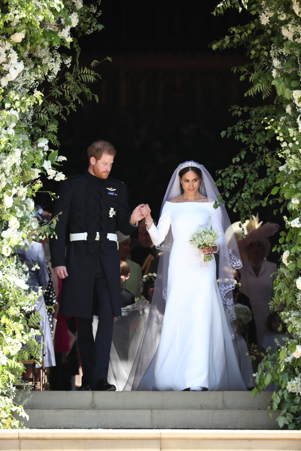 The Duchess of Sussex wore a £395k couture design for her royal wedding to Prince Harry last year [Image: Getty]