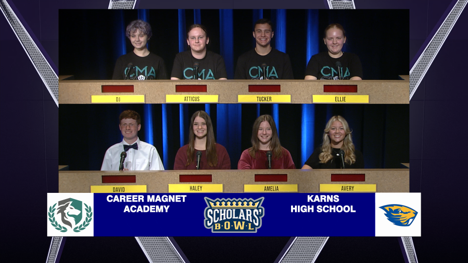 Scholars’ Bowl is televised every weekday at 5:30 p.m. on ETPBS. Career Magnet Academy takes on Karns this Friday, Jan. 13.