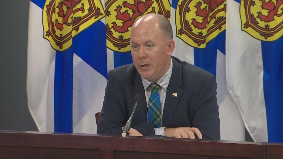 Tory Rushton, minister of Natural Resources and Renewables, made an announcement Wednesday in Halifax about the province's energy future. 