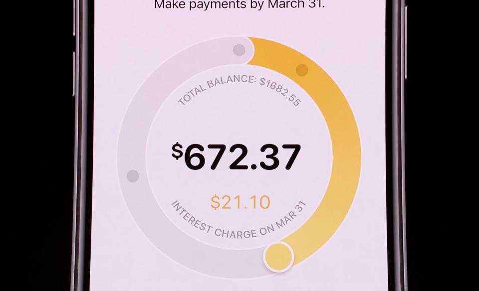 The Card app will have a field that shows users how much interest will be charged depending on the payment.