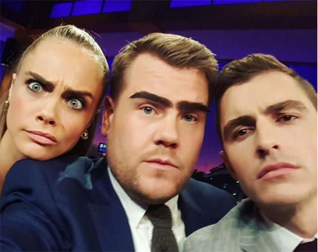 Cara, James and Dave. Source: Instagram