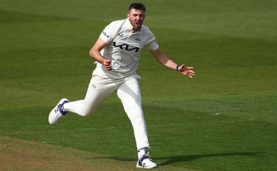 <span>Jamie Overton in action for Surrey during the County Championship earlier this month.</span><span>Photograph: Ben Hoskins/Getty Images for Surrey CCC</span>
