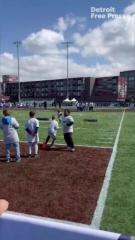 NFL draft Day 1: Detroit's former Tiger Stadium site hosts youth football clinic