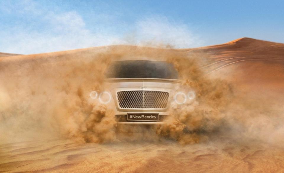 bentley suv teaser sand