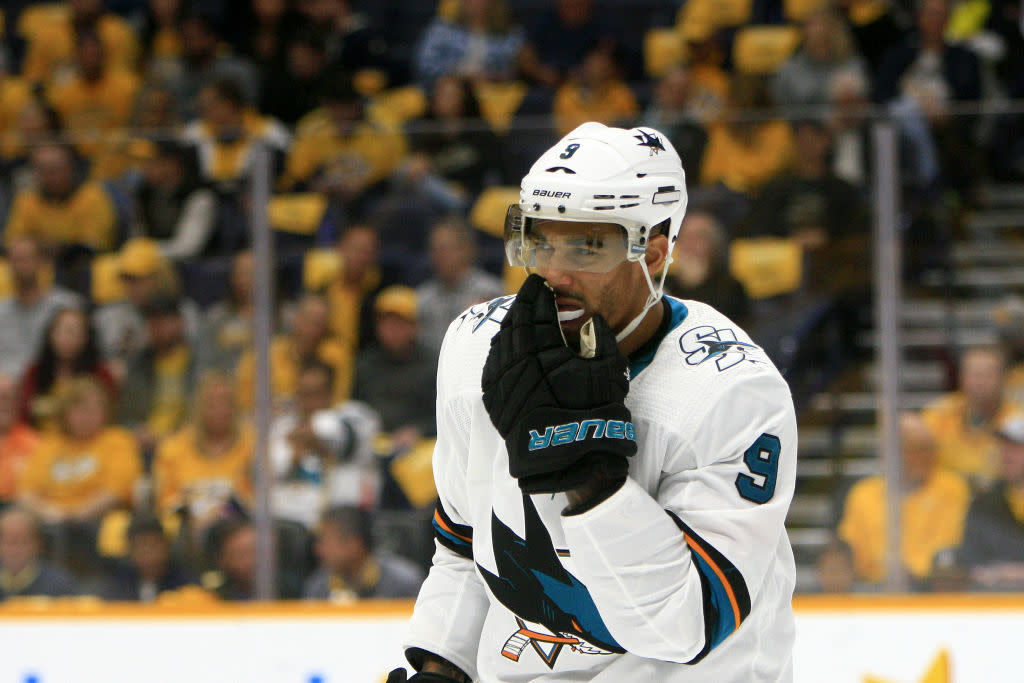 Sharks forward Evander Kane recently opened up about his gambling issues while strongly denying recent accusations made by his estranged wife Anna. (Getty)