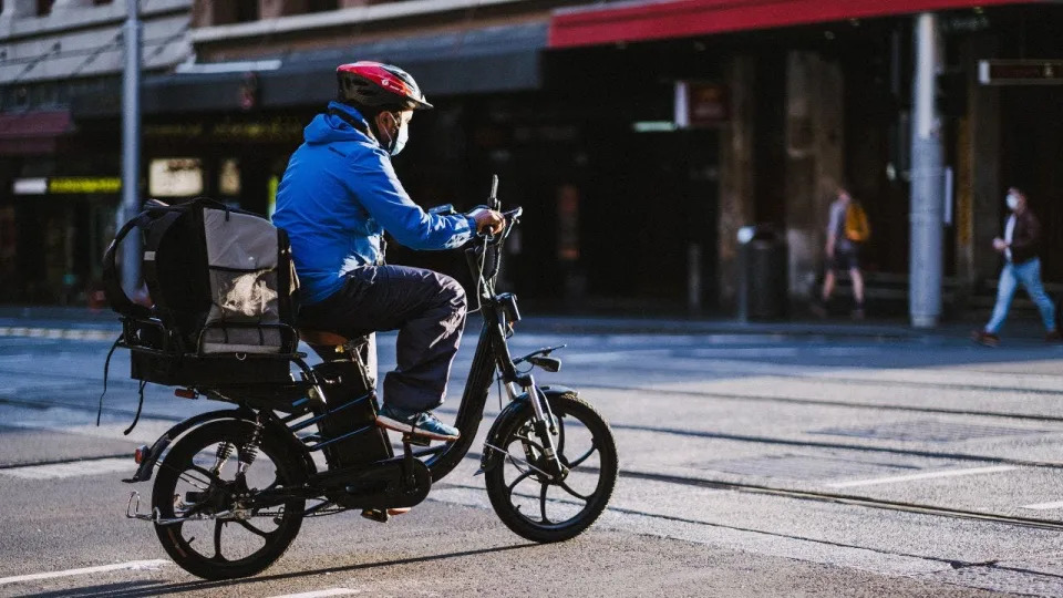 Man riding an E bike