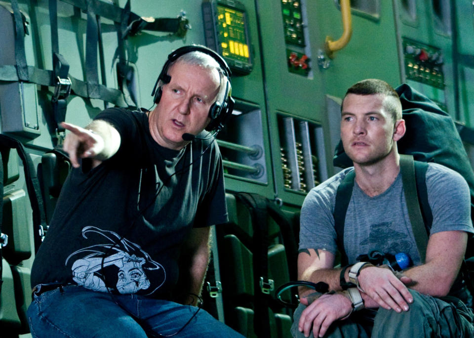 James Cameron directing Sam Worthington on the set of 'Avatar' (credit: 20th Century Fox)