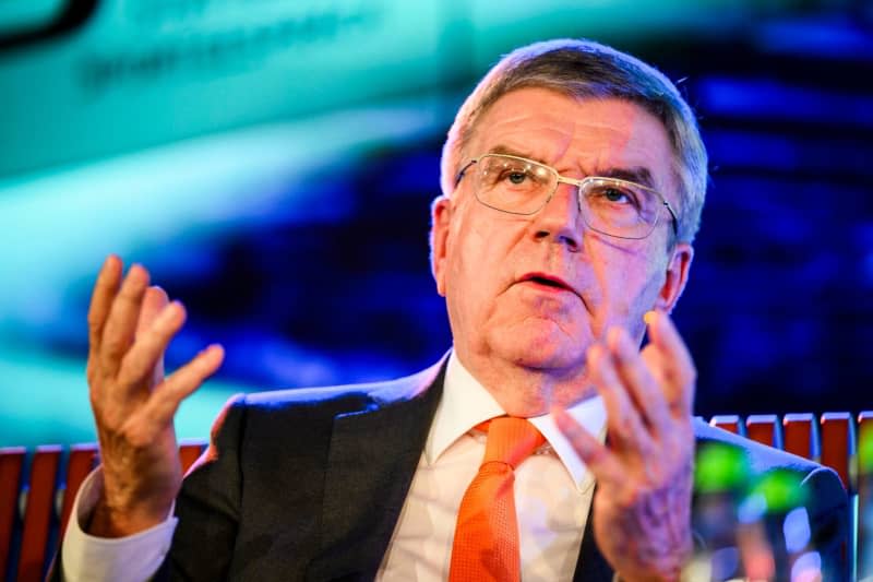 Thomas Bach, International Olympic Committee (IOC) President, speaks during the "Stuttgart sports talk" event. Tom Weller/dpa