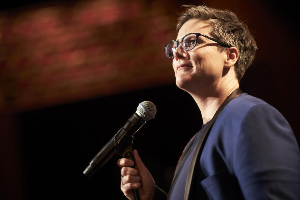 Hannah Gadsby in Nanette. Image: Netflix