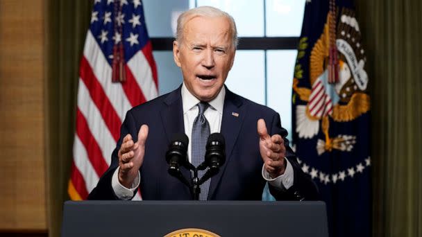 PHOTO: President Joe Biden speaks from the White House on April 14, 2021. (Andrew Harnik/AP, FILE)