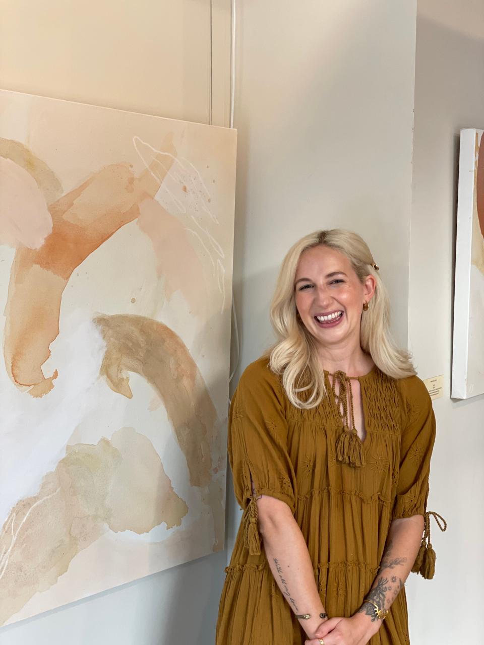 Artist Kelsey McMurry, known nationally as a photographer, started painting during the early days of the COVID-19 pandemic. Here she is at the grand opening of Local Collective Knox, where she is the featured artist. Sept. 2, 2022