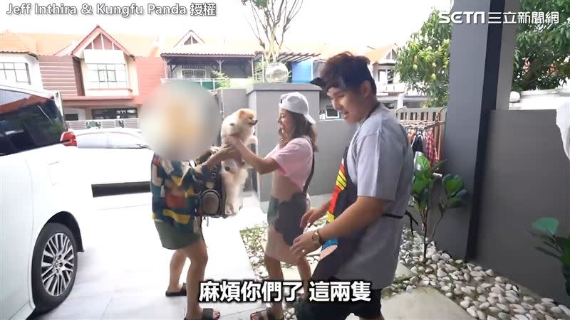 馬來西亞網紅Jeff和Inthira夫妻檔，最近幫朋友代為照顧2隻博美狗。（圖／Jeff Inthira & Kungfu Panda 授權）