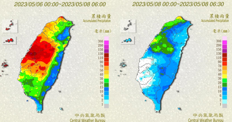 氣象達人彭啟明表示，梅雨季首波鋒面雨勢大豐收。(翻攝自彭啟明臉書/圖片來源氣象局)