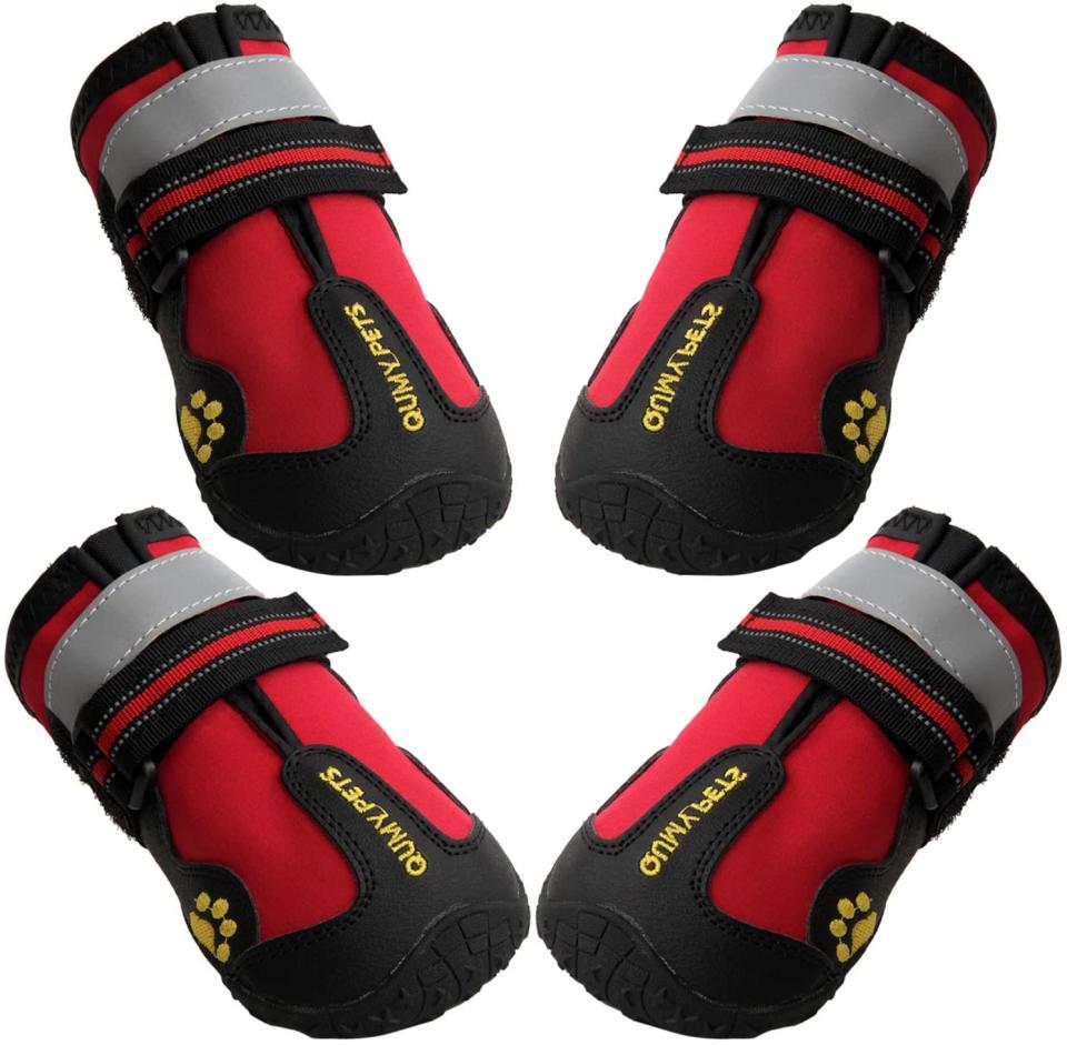 QUMY Dog Boots Waterproof Shoes for Large Dogs - available on Amazon. 