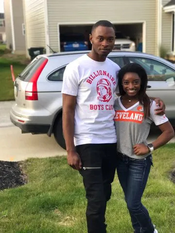 <p>Simone Biles/X</p> Simone Biles and her brother Tevin.