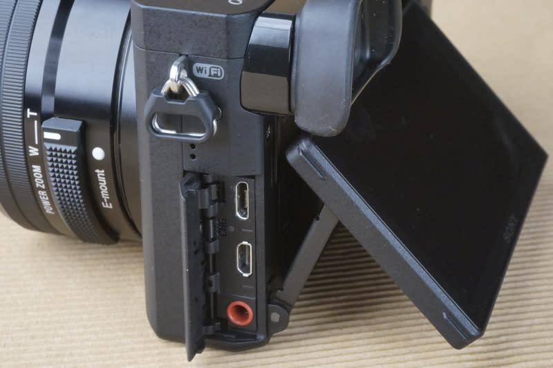 The A6300 has HDMI out and a microphone port for audio monitoring.