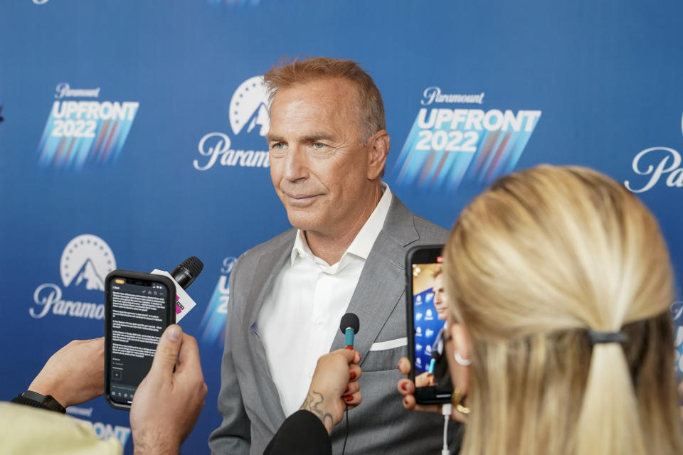 NEW YORK - MAY 18: Paramount presented its star-powered 2022-2023 Upfront event today, Wednesday, May 18, 2022 at Carnegie Hall in New York City, followed by a post-party in a hat tip to Madison Avenue. Pictured: Kevin Costner from YELLOWSTONE. (Photo by Mary Kouw/CBS via Getty Images)