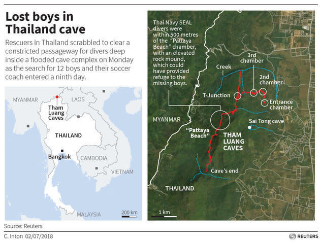 Las dificultades para realizar el rescate en la cueva de Tailandia podrían implicar que los niños permanezcan atrapados hasta octubre