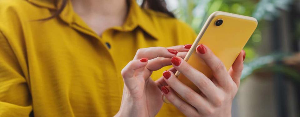 Women holding smart phone