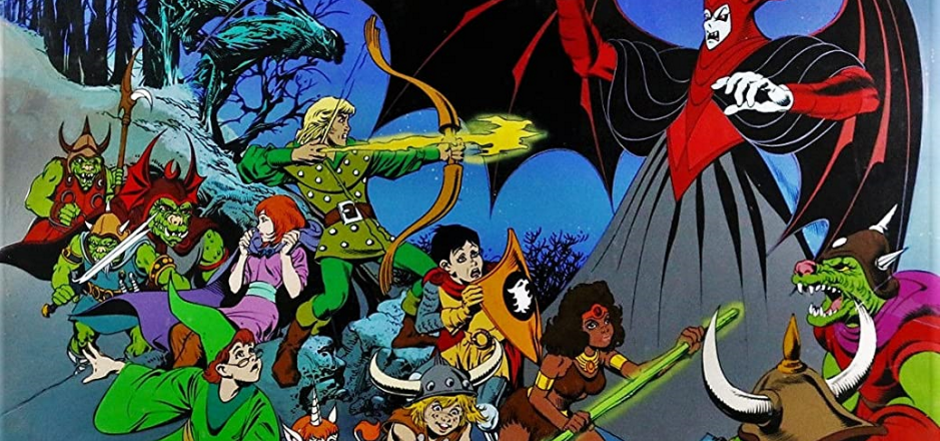 The main characters of the '80s Dungeons and Dragons cartoon series, fighting their nemesis Venger. 