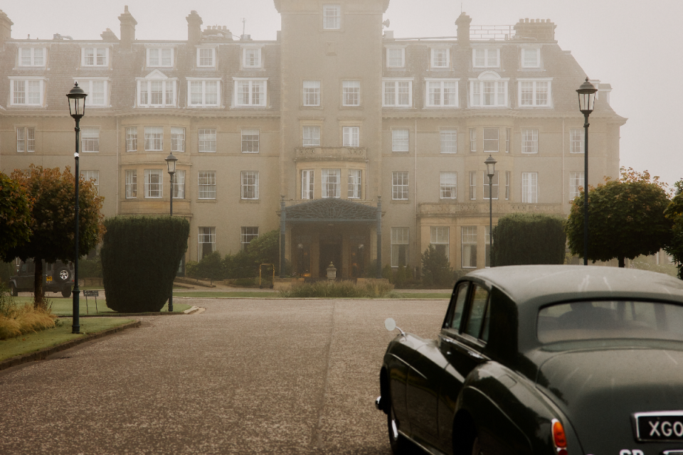 The approach to the Gleneagles hotel on the fringes of the Scottish Highlands