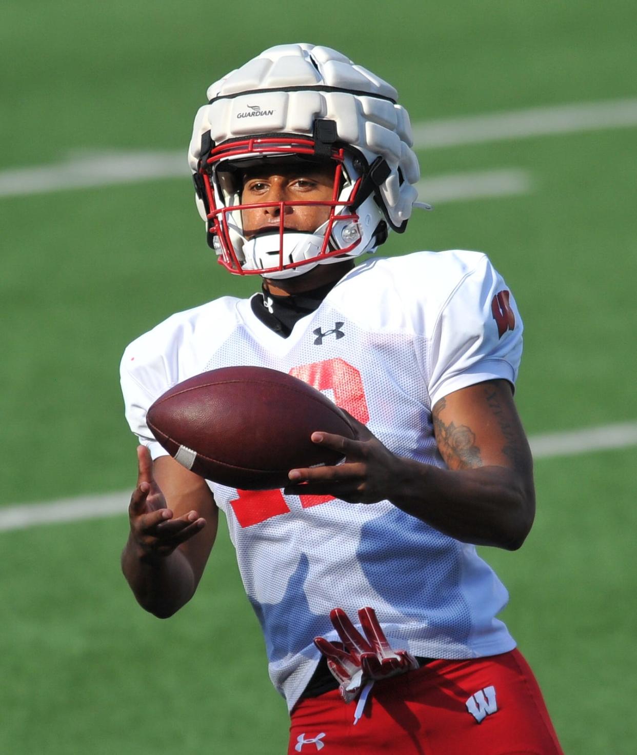 Wisconsin cornerback Max Lofy, who missed last season with an unspecified injury, has looked good working at nickel corner during spring camp.