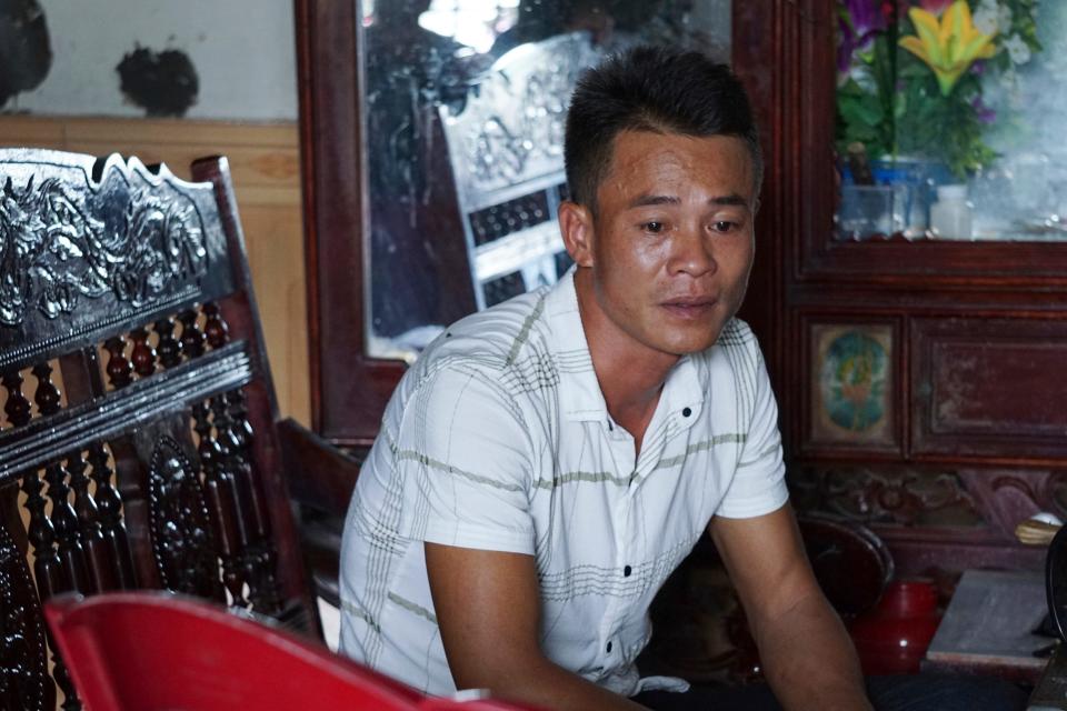 Vo Ngoc Chuyen, brother of Vo Ngoc Nam, speaks to media at his home in Yen Thanh district, Nghe An province, Vietnam, on Oct. 27, 2019.