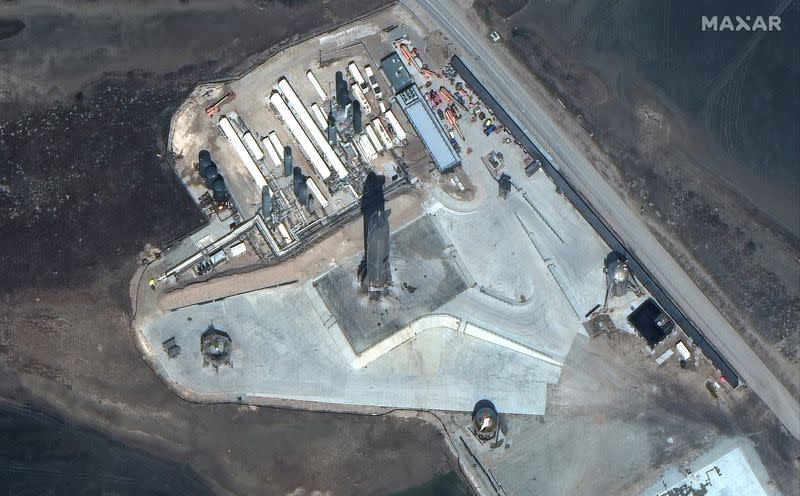 Maxar’s WorldView-3 satellite shows overview of SpaceX Starship SN10 launch facilities at Boca Chica, Texas