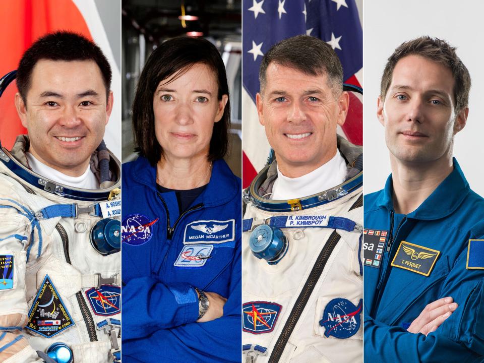 spacex crew 2 crew2 dragon astronauts portrait 4 panel jaxa nasa esa