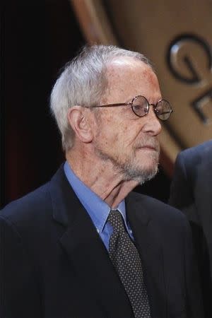 Writer Elmore Leonard listens to executive producer Graham Yost (not pictured) speak after receiving a Peabody award for "Justified" during the 70th annual Peabody Awards ceremony in New York, May 23, 2011. REUTERS/Lucas Jackson