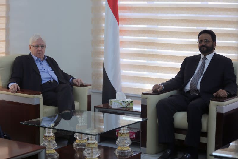 United Nations Special Envoy to Yemen Griffiths, meets with the Governor of Marib, Major General Al-Arada, in Marib