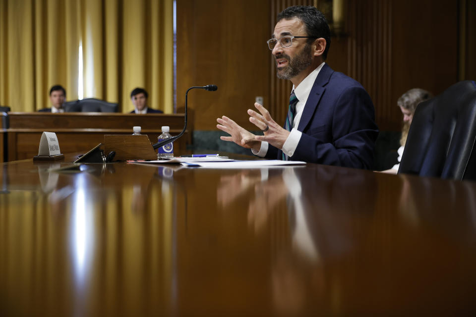 WASHINGTON, DC - APRIL 19: Internal Revenue Service Commissioner Daniel Werfel testifies before the Senate Finance Committee about the Biden Administration's proposed budget request for FY2024 and the 2023 tax filing season in the Dirksen Senate Office Building on Capitol Hill on April 19, 2023 in Washington, DC. Confirmed by the Senate in March of this year, Werfel is tasked with overseeing the IRS's $80 billion overhaul to modernize its technology and enhance its abilities to crack down on tax cheats. (Photo by Chip Somodevilla/Getty Images)