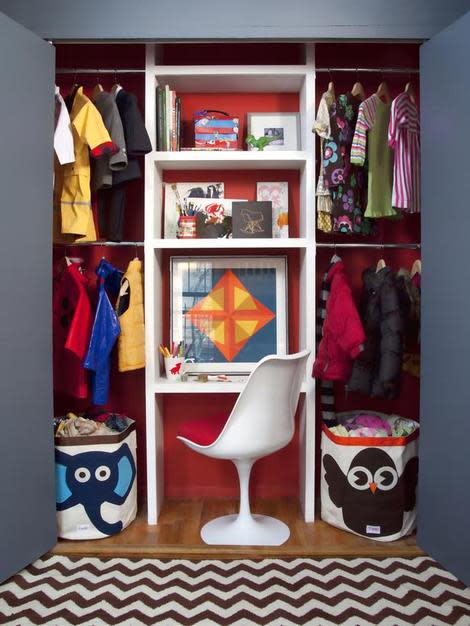 Create a Desk in a Kid's Closet