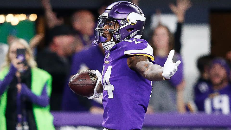 Stefon Diggs runs in the game-winner. Pic: Getty