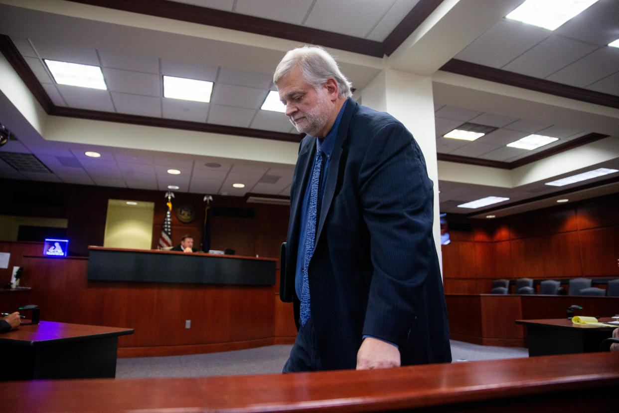 David Kallman walks across the courtroom Friday, June 16, 2023, at the Michigan 14th Circuit Court in Muskegon.  