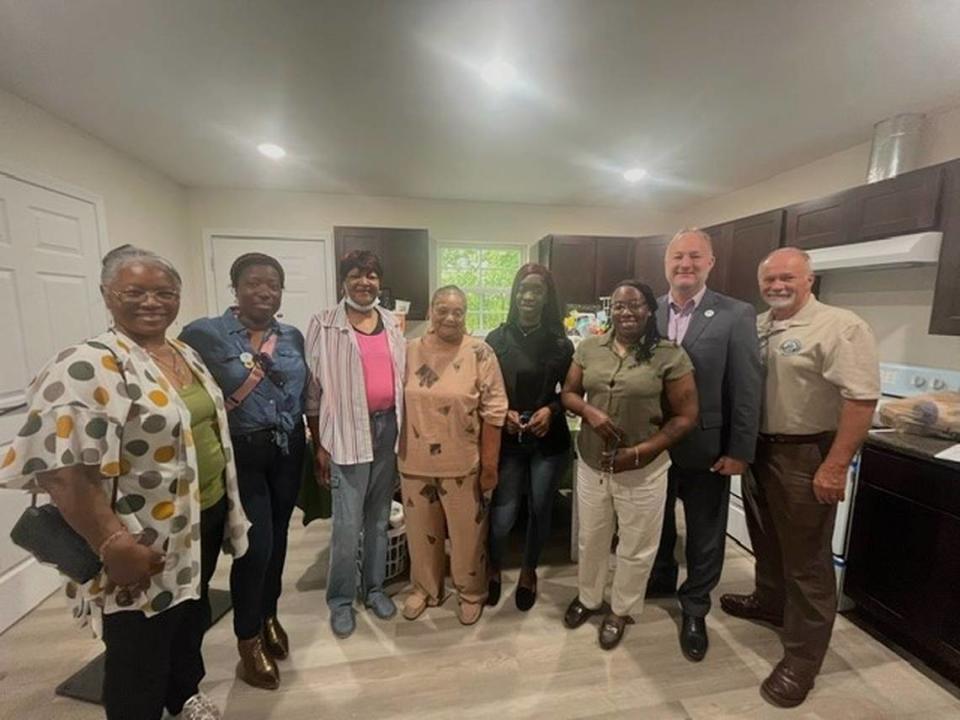 Families received keys to a new home at a dedication ceremony on Thursday. Macon Area Habitat for Humanity celebrated the dedication with the new homeowners along with the mayor and other partners. Courtesy Macon Area Habitat for Humanity
