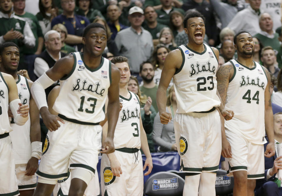 <p>Michigan State: 10/1<br>Via <a rel="nofollow noopener" href="http://www.vegasinsider.com/college-basketball/odds/futures/" target="_blank" data-ylk="slk:Vegas Insider;elm:context_link;itc:0;sec:content-canvas" class="link ">Vegas Insider</a> </p>