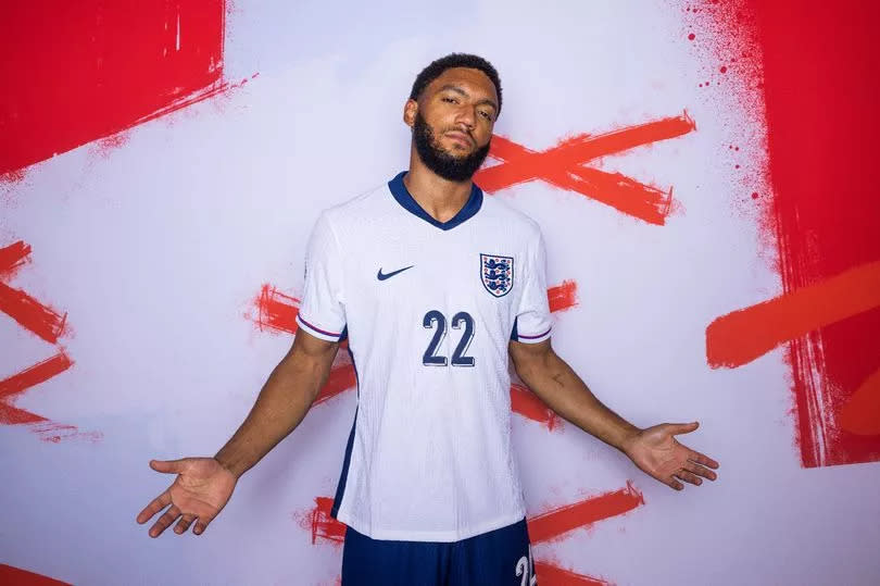 Joe Gomez of England poses for a portrait during the England Portrait session ahead of the UEFA EURO 2024 Germany on June 11, 2024 in Blankenhain, Germany.