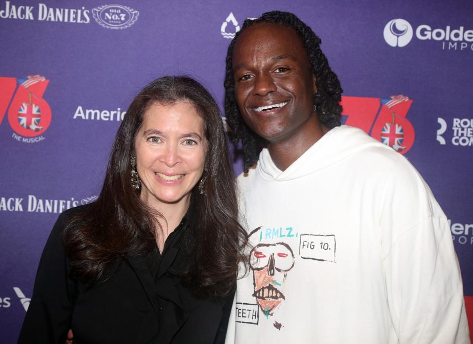 NEW YORK, NEW YORK - OCTOBER 06: Co-Director Diane Paulus and Co-Director/Choreographer Jeffrey L. Page pose at the opening night of the Roundabout Theatre production of the musical "1776" on Broadway at The American Airlines Theatre on October 6, 2022 in New York City.(Photo by Bruce Glikas/Getty Images)