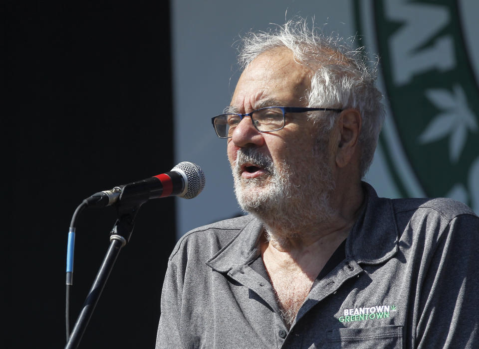 Former Representative Barney Frank addresses attendees during the Freedom Rally on the Boston Common September 21, 2019, in Boston, Massachusetts. (Paul Connors/Media News Group/Boston Herald via Getty Images) 