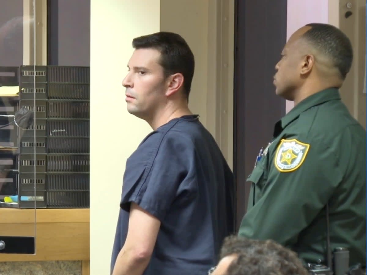 Brandon Scott Labiner appears before a judge on Monday morning (WPTV)