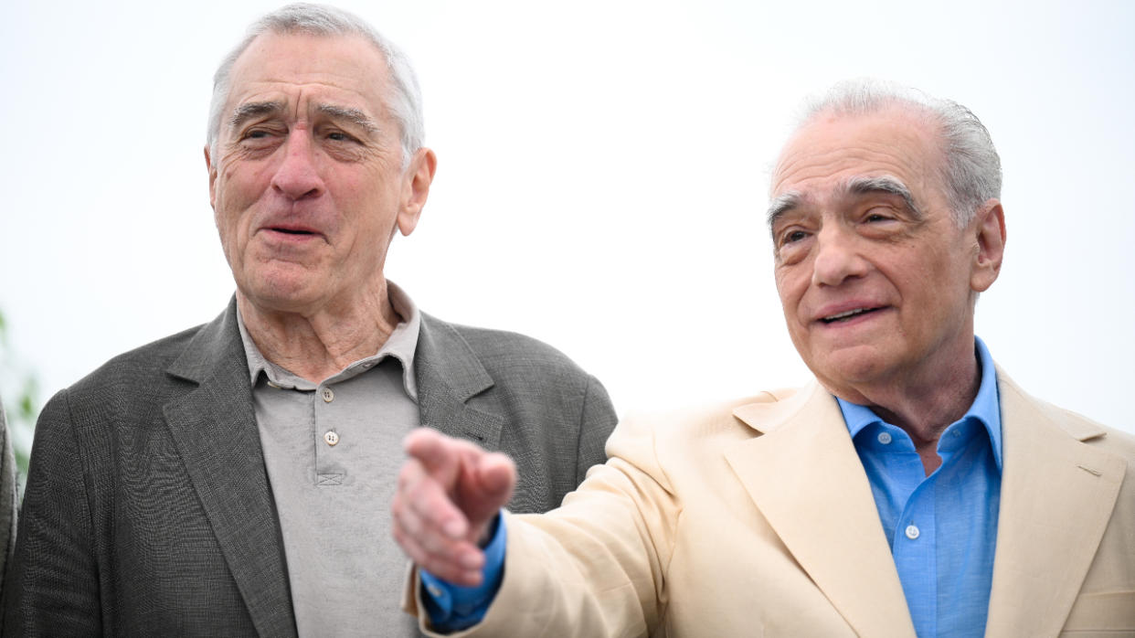  CANNES, FRANCE - MAY 21: Robert De Niro and Martin Scorsese attend the "Killers Of The Flower Moon" photocall at the 76th annual Cannes film festival at Palais des Festivals on May 21, 2023 in Cannes, France. 