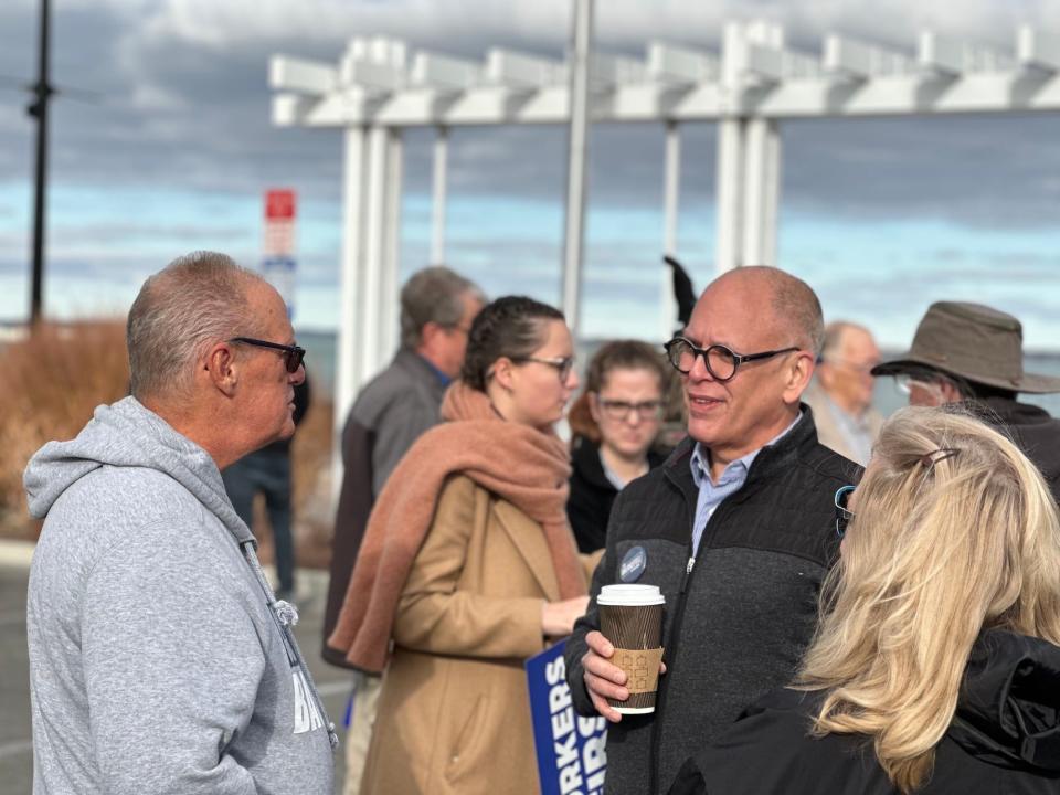 Obergefell speaks with local voters at a meet-and-greet event for Democratic US Senate candidate Rep. Tim Ryan in Sandusky, OH on October 27, 2022.