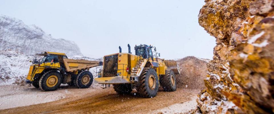 Truck loading. Gold mining